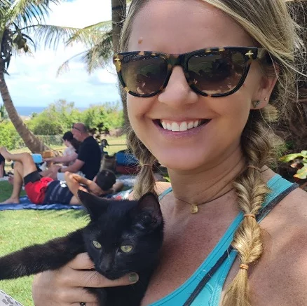 Heather with a cat